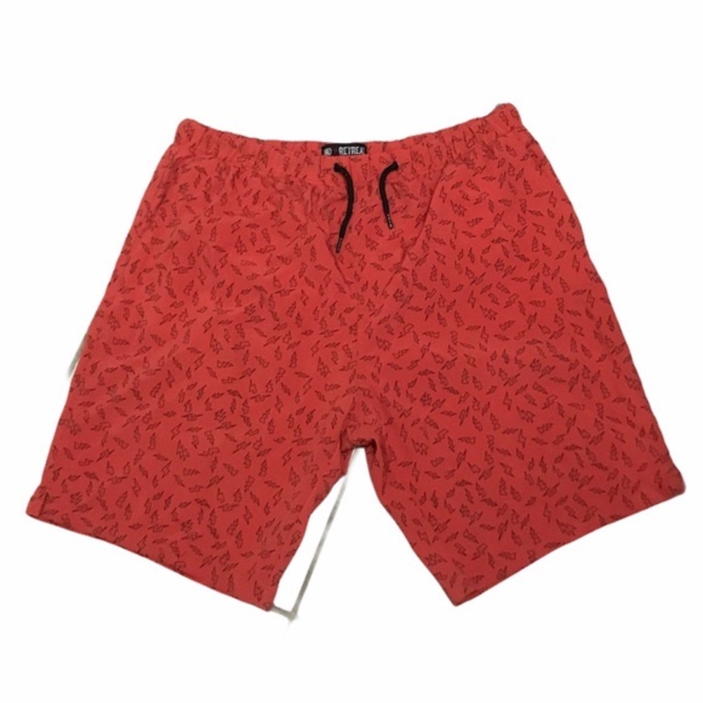 No Retreat Swim Trunks Shorts Beach Pool Surfing Mesh Lined Lightning Print XL
